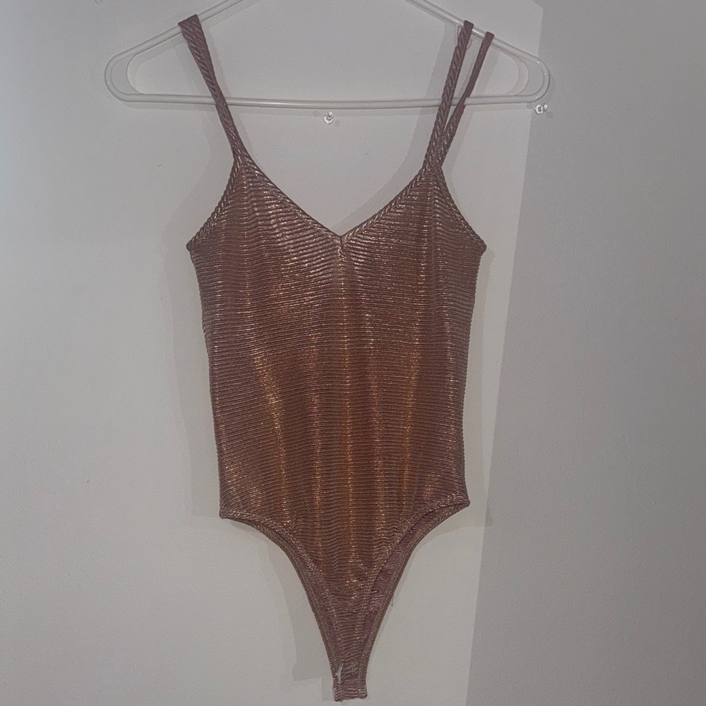 Metallic Pink One Piece Bodysuit